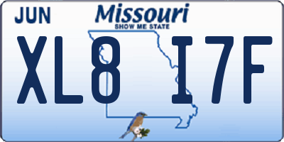 MO license plate XL8I7F