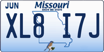MO license plate XL8I7J