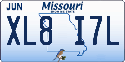 MO license plate XL8I7L