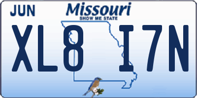 MO license plate XL8I7N