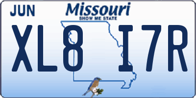 MO license plate XL8I7R
