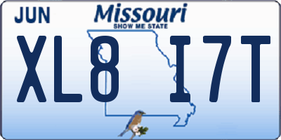 MO license plate XL8I7T