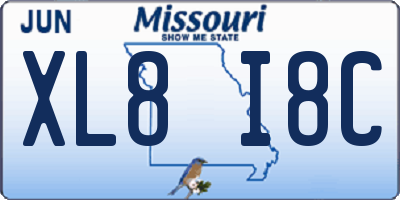 MO license plate XL8I8C