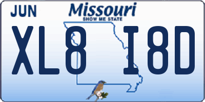 MO license plate XL8I8D