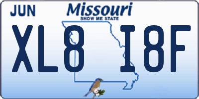 MO license plate XL8I8F