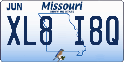 MO license plate XL8I8Q