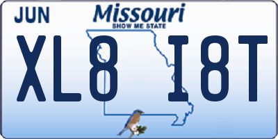 MO license plate XL8I8T