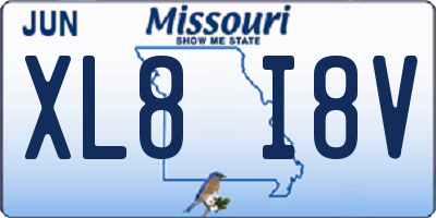 MO license plate XL8I8V