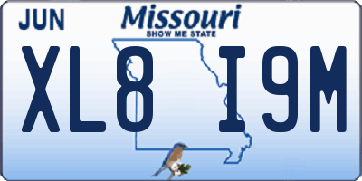 MO license plate XL8I9M