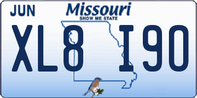 MO license plate XL8I9O