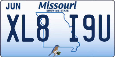 MO license plate XL8I9U