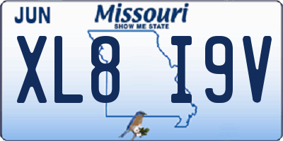 MO license plate XL8I9V