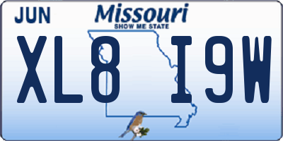 MO license plate XL8I9W