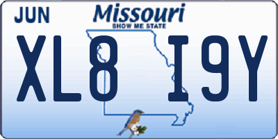 MO license plate XL8I9Y