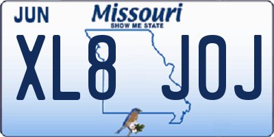 MO license plate XL8J0J