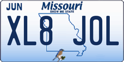 MO license plate XL8J0L