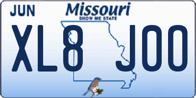 MO license plate XL8J0O