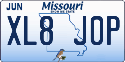 MO license plate XL8J0P
