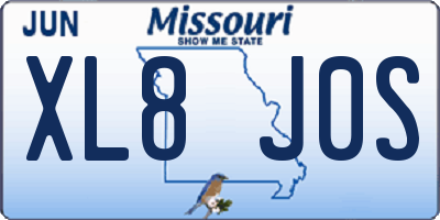 MO license plate XL8J0S
