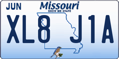 MO license plate XL8J1A