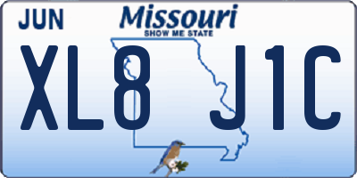 MO license plate XL8J1C