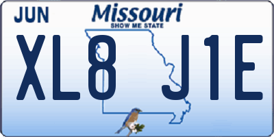 MO license plate XL8J1E