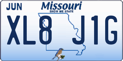 MO license plate XL8J1G