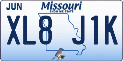 MO license plate XL8J1K