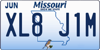 MO license plate XL8J1M