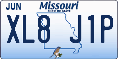 MO license plate XL8J1P