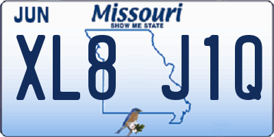 MO license plate XL8J1Q