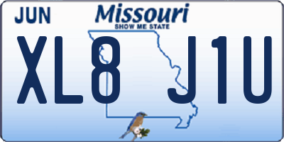 MO license plate XL8J1U