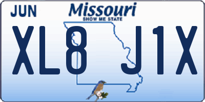 MO license plate XL8J1X