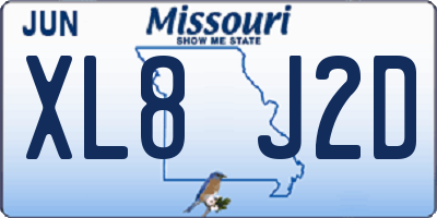 MO license plate XL8J2D