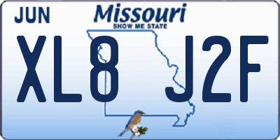 MO license plate XL8J2F