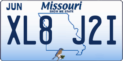 MO license plate XL8J2I