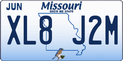 MO license plate XL8J2M