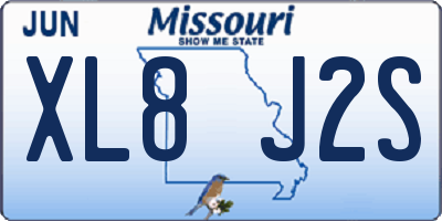 MO license plate XL8J2S