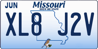 MO license plate XL8J2V