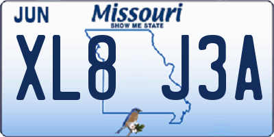 MO license plate XL8J3A