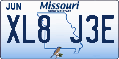 MO license plate XL8J3E