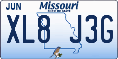 MO license plate XL8J3G