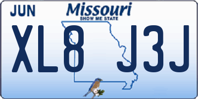 MO license plate XL8J3J