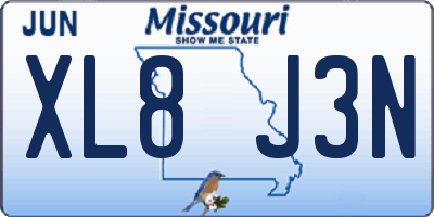 MO license plate XL8J3N