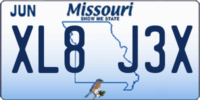 MO license plate XL8J3X