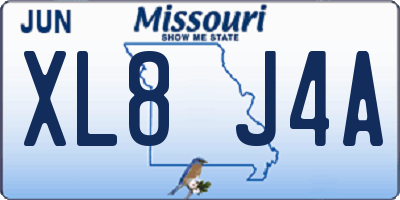 MO license plate XL8J4A
