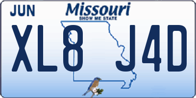 MO license plate XL8J4D