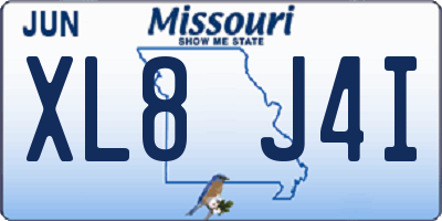 MO license plate XL8J4I