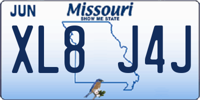 MO license plate XL8J4J