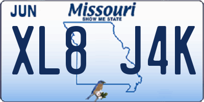 MO license plate XL8J4K